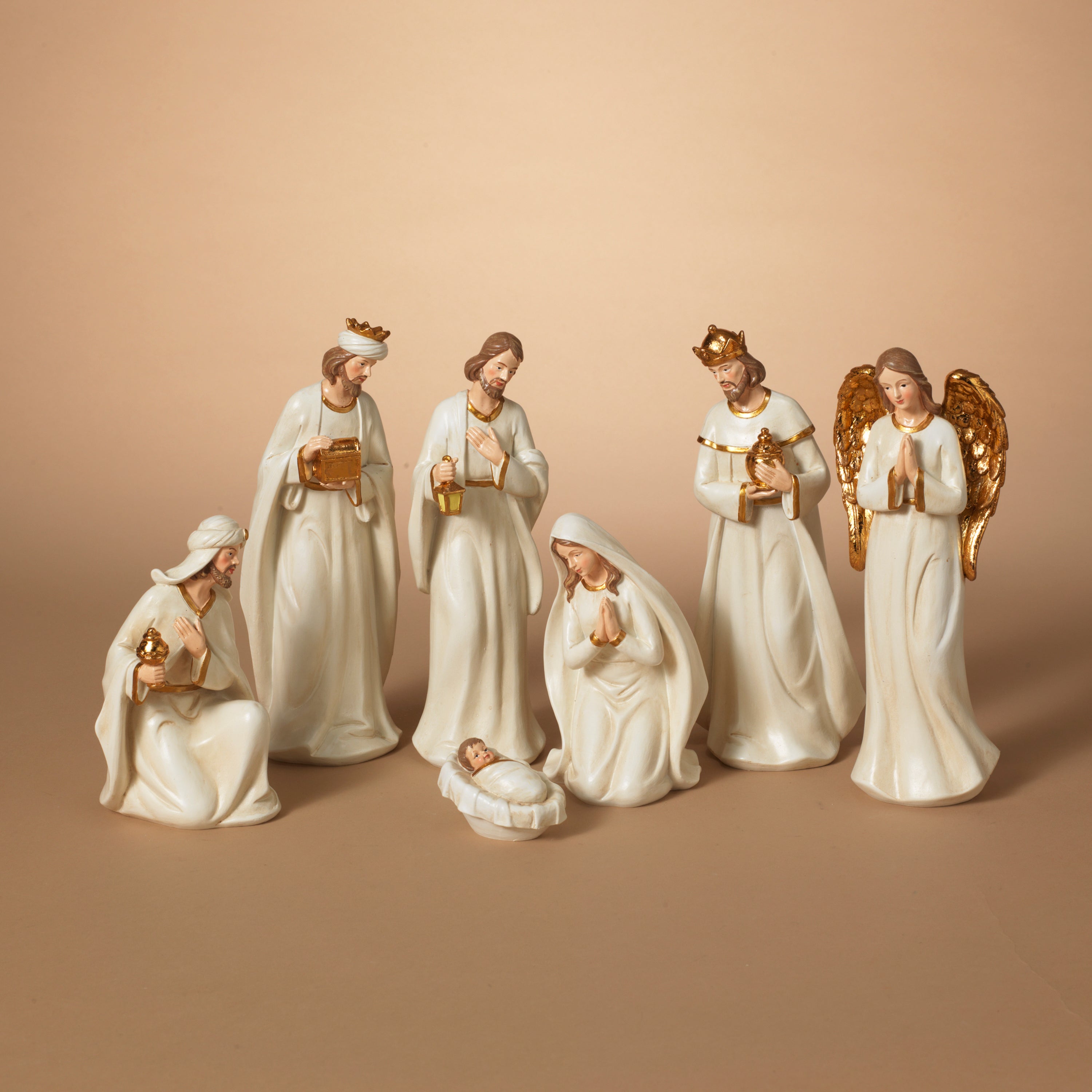 7 Piece Resin Traditional Religious Christmas Nativity Scene